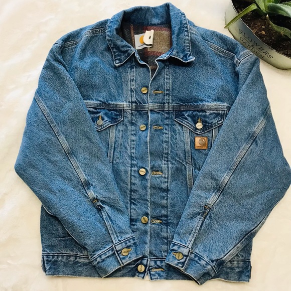 Carhartt Jackets & Blazers - 🍒Carhartt flannel/blanket lined denim jean jacket, medium